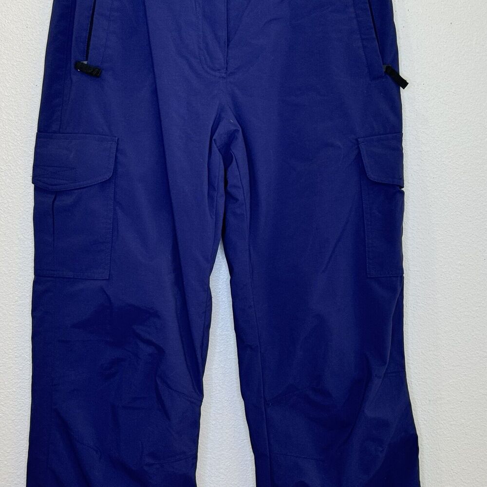 Vintage Obermeyer Womens Utility Ski Snow Pants Sz 8 Dark Blue High Rise Pockets - Picture 3 of 15